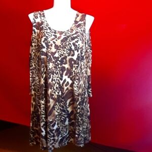 # Susan Graver 2X animal print cold shoulder dress